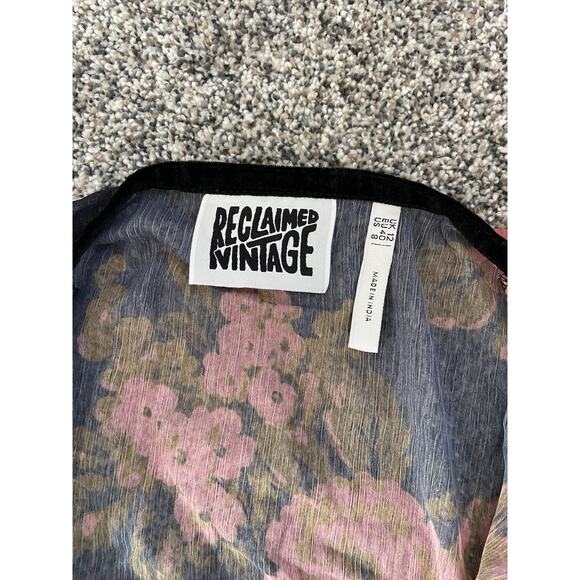 ASOS Reclaimed Vintage Sheer Maxi Dress Dark Floral Size 8 NWT - Picture 9 of 9